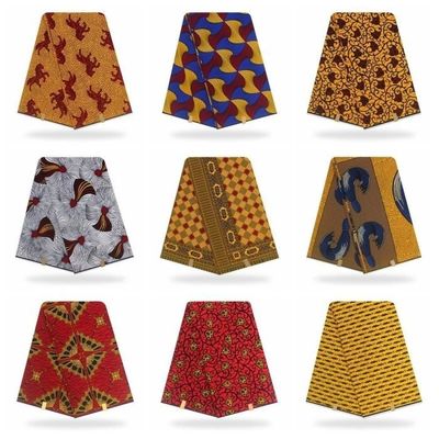 Tissu Wax Africain Pagne Imprimé 2 Yards - Largeur 120 Cm, 100% Coton, Fabrication Cameroun, Multicolore