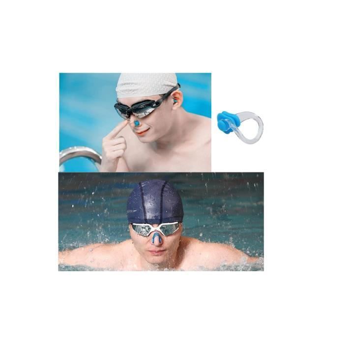 Lot De 4 Pinces Nez Silicone Natation – Antidérapantes, Réutilisables, Unisexes (Noir, Bleu, Rose, Blanc)