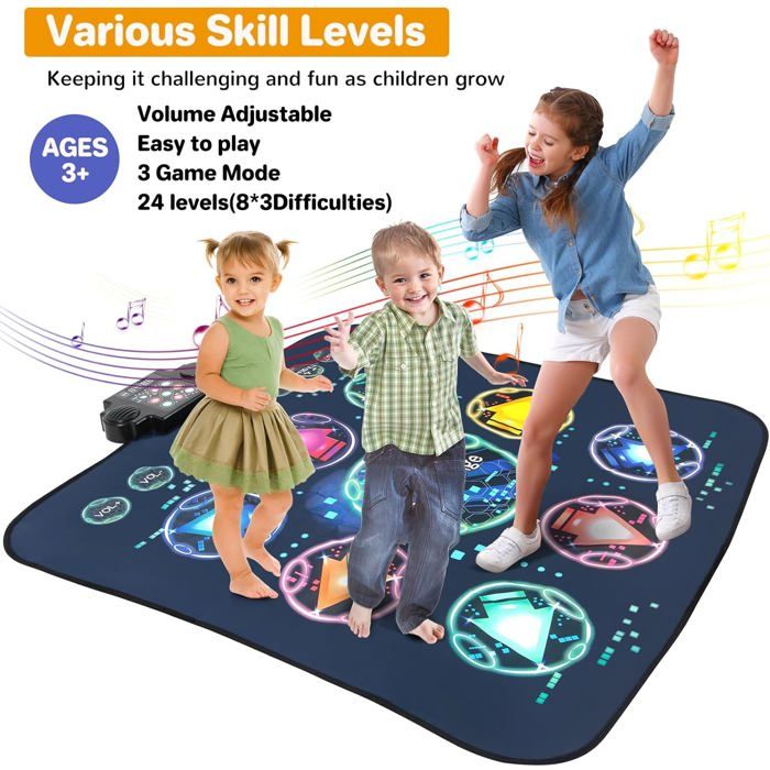 Tapis de danse interactif - NAPASA - Tapis musical enfant - 9 flèches