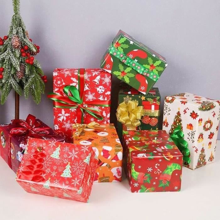 Papier cadeau vert écologique et durable avec motifs de Noël - rouleau de papier  cadeau 50 m