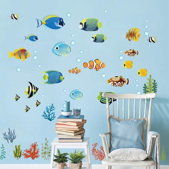 Stickers Muraux Pour Enfants – Thème Mer Et Créatures Marines – Fin De Série