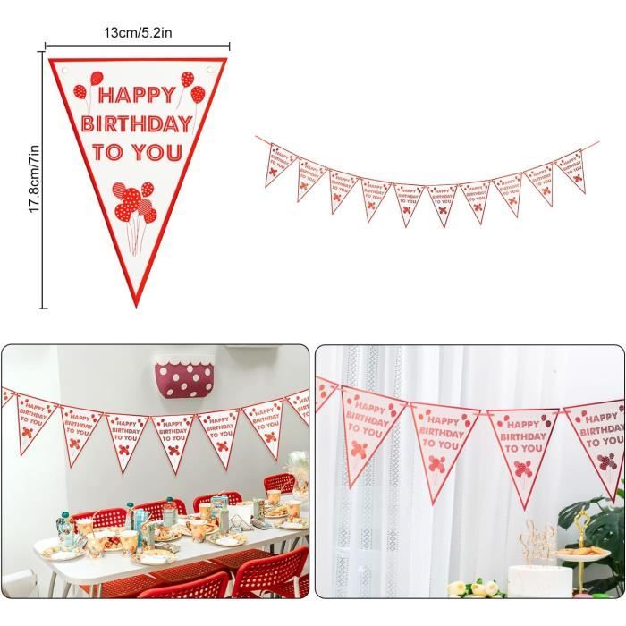 Kit Décoration Anniversaire 20 Ans Rouge – Ballons, Bannière, Ornements Gâteau – Pour Fête Adulte Homme Ou Femme