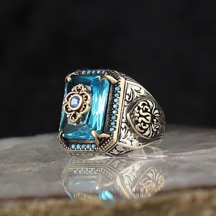 Couleur D taille 7 Bague Signet turque Vintage pour hommes motif grave a la main mode couleur argent vert Achat Vente bracelet gourmette couleur D taille 7 Bague Signe Mixte Argent Neuf Cd