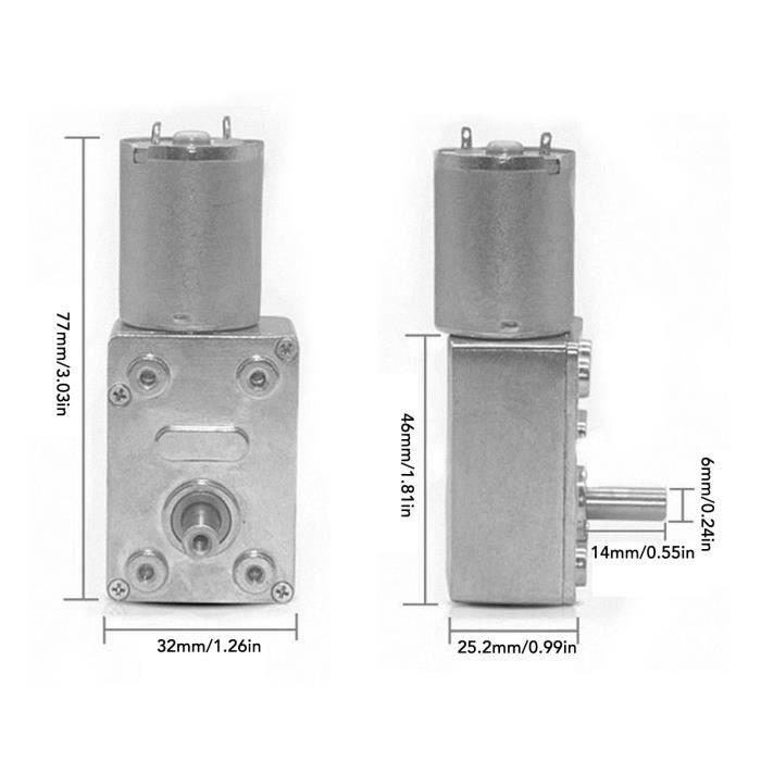 Mini Moteur N20 DC12V Réduction 381RPM – 6 Vitesses Dispo, Pour RC, Drones, Robots