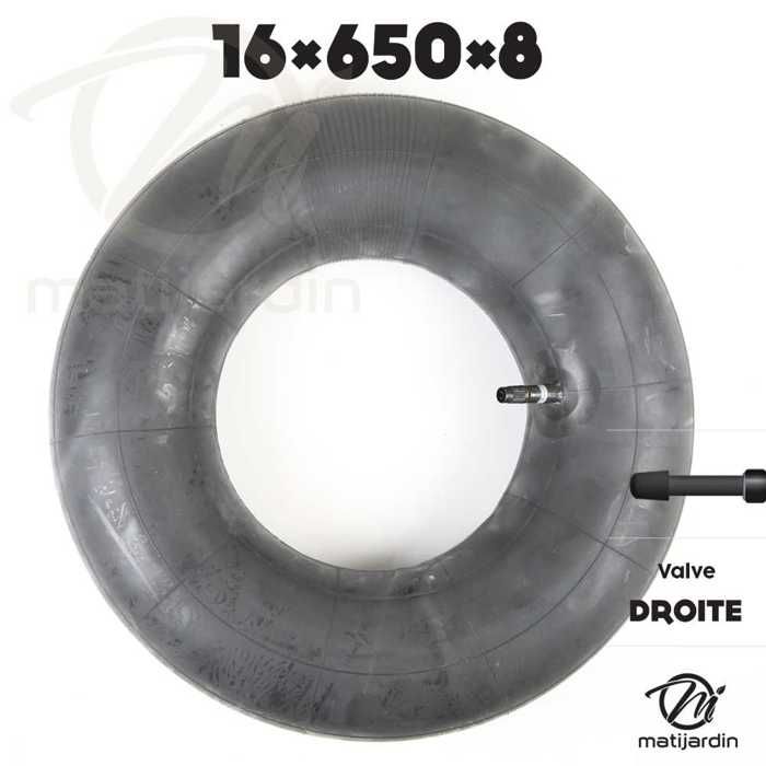 Chambre à Air Pour Motoculture - Dimension 16 X 6.50 X 8, Valve Droite