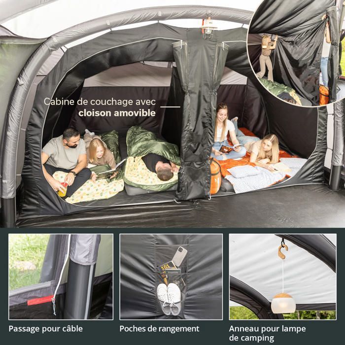 Tente tunnel gonflable Folldal 4 Air-Rise - 4 personnes - Sol cousu - 1 cabine Tente tunnel gonflable Folldal 4 Air-Rise - 4 personnes - Sol cousu - 1 cabine