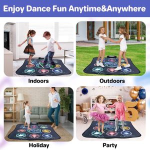 Enfants Tapis de Danse pour Filles 3 4 5 6 7 8+ Ans avec Bluetooth