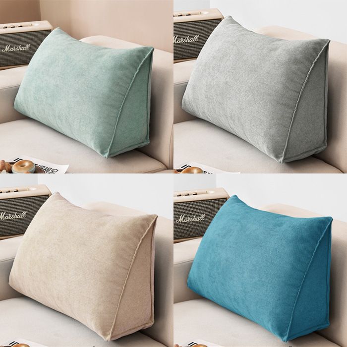 Coussin De Lecture Triangulaire Lombaire - Oreiller Multi-Positions Gris Pour Lit Et Canapé