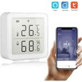 Hygromètre à capteur d'humidité WiFi Intelligent Thermomètre à Capteur de Température et d'humidité LCD numérique Station Météo-0