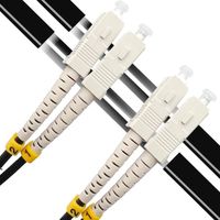 Elfcam® - 50m Cable a Fibre Optique SC/UPC vers SC/UPC OM3 Duplex Multimode 50/125um G657A2 pour Exterieur et Interieur, 50 Metres