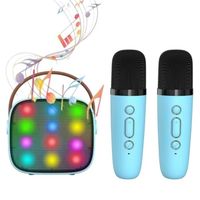 Microphone Karaoke Sans Fil,Haut-parleur Bluetooth portable ,Jouets karaoké pour filles de 4, 5, 6, 7, 8, 9, 10, 12 ans,Bleu