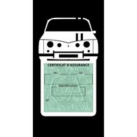 Simple porte vignette assurance R8 Renault Gordini sticker adhésif couleur blanc