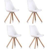 Lot de 4 chaises scandinaves blanches - Helsinki - DESIGNETSAMAISON