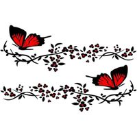 2 Stickers de Voiture Papillon Fleur,Autocollant Mignon de Voiture de Fleur de Papillon,Capot Couverture Autocollants De Voiture