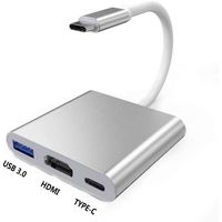 Adaptateur USB C vers HDMI 4K 3 en  multiport HDMI 4K - USB 3.0 - Type C PD Port de charge USB C Compatible Hub Compatible Ul[492]