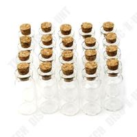 TD® Lot de 20x Mini Fioles En Verre Flacons Bouteilles Perles Bijoux Glass Bottle Rangement Verre Résistant Haute Qualité
