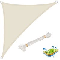 WOLTU Voile d’ombrage triangulaire en polyester, protection contre le soleil avec protection UV pour jardin ou camping,3x3x4.25 m,