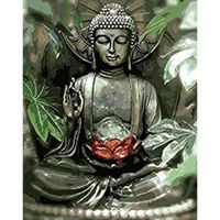 YEESAM ART Peinture par Numero Adulte Bouddha du Lotus, Peinture Numero d Art Sans Cadre 16x20 pouce Acrylique