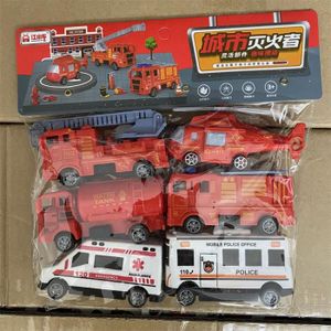 VOITURE - CAMION 6 extincteurs - Voiture jouet pour enfants, camion de pompiers, véhicule d'ingénierie, pelle, grue, camion à
