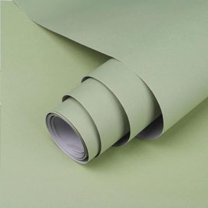 PAPIER PEINT Papier Adhesif Pour Meuble Vert Matte 40X300Cm Fil