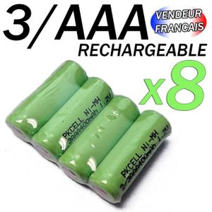 PILES 8 PILE ACCU BATTERIE 2-3AAA RECHARGEABLE 400mAh 1.2V NIMH NI-MH PKCELL 4