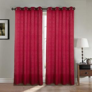 Designer 100/% lin rouge /& blanc cassé à rayures texturé rideau tissu 3 OOCM Large