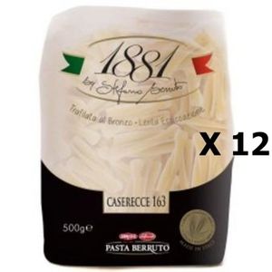 PENNE TORTI & AUTRES Lot 12x Pâtes italiennes Caserecce n°163 - 1881 Pasta Berruto - paquet 500g