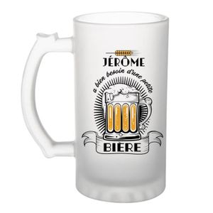 Verre à bière - Cidre Chope de bière - Jerome a besoin d'une bière - Ver