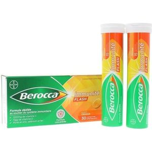TONUS - VITALITÉ Berocca Immunité Flash goût orange boîte de 30 comprimés effervescents