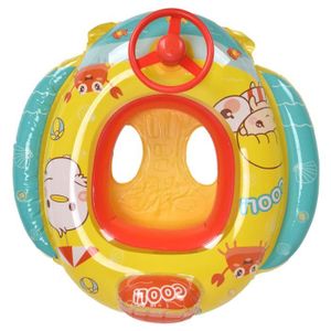 JEUX DE PISCINE XUY Bateau gonflable avec anneau de natation pour bébé avec volant pour accessoires de piscine pour enfants de 1 à 6 ans