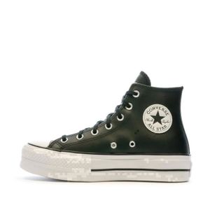 BASKET Baskets Femme Converse All Star Platform en Cuir Noir