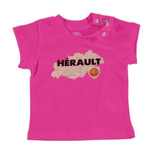 T-SHIRT T-shirt Bébé Manche Courte Rose Hérault 34 Départe