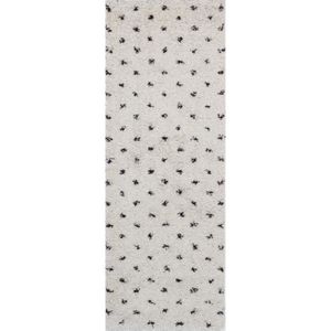 TAPIS Tapis de Couloir  Shaggy Style Berbères - Motifs Point - Crème et Marron -  67x180cm