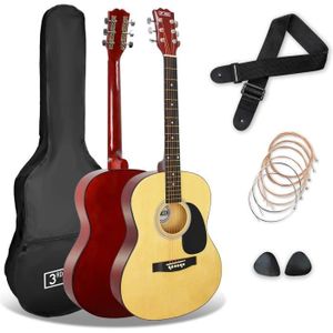 GUITARE Pack Guitare Acoustique 4-4 Taille Standard Avec C