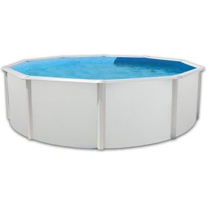 PISCINE MAGNUM COMPACT Piscine hors sol ronde en acier 350 x 132 cm (Kit complet piscine, Filtre, Skimmer et échelle)