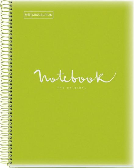 Cahier A4 Miquelrius Emotions - 120 Pages 90g/m² - Grille 5mm - 5 Bandes Couleur - Spirale - Couverture Dure Rose