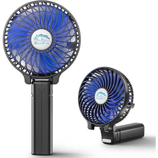 Ventilateur De Main Portable 3600mAh, Mini Ventilateur Turbo à Vitesse Réglable, Refroidisseur