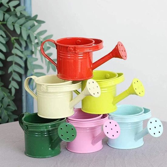 Arrosoirs Enfants En Métal - Lot De 6, Mini Seaux Colorés Pour Jardin