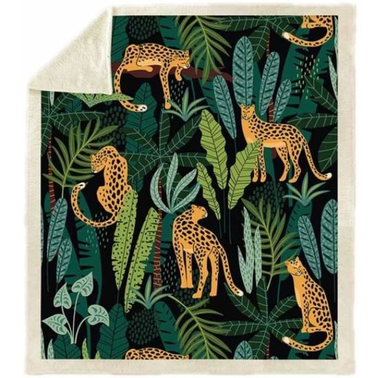 Couverture Enfant Léopard En Flanelle Douce - 100x150 Cm - Idéale Canapé, Lit, Poussette - Lavable Machine