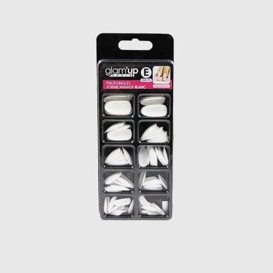 Faux Ongles Carrés Blancs Avec Adhésifs - Marque Glam Up, Neufs, Origine France
