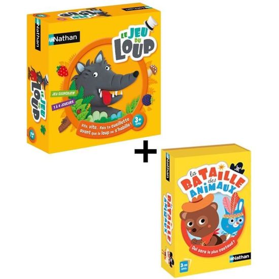NATHAN - Le jeu du Loup + La Bataille des Animaux - Cdiscount Jeux - Jouets