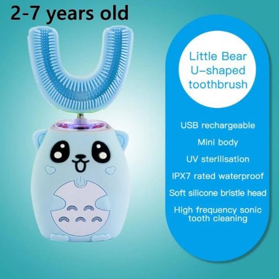 Brosse à Dents électrique Sonique Pour Enfant - Design Dinosaure, Rechargeable USB, 2 Vitesses