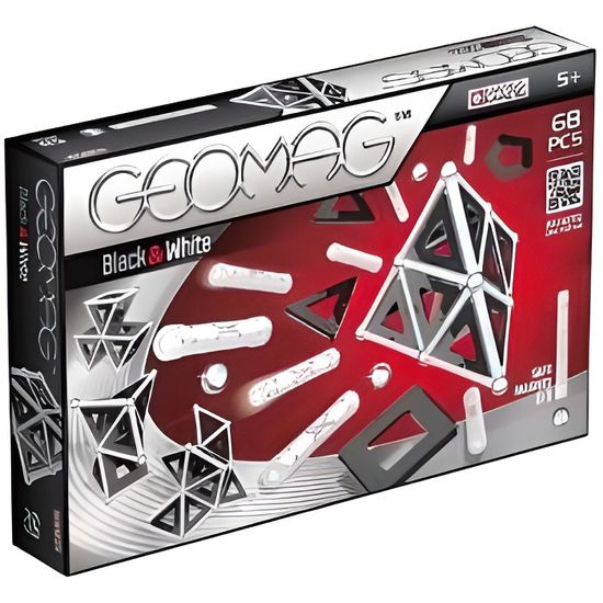 Jeu de construction magnétique - GEOMAG - Geomag Black & White - 68 pièces - Noir, Blanc - Mixte