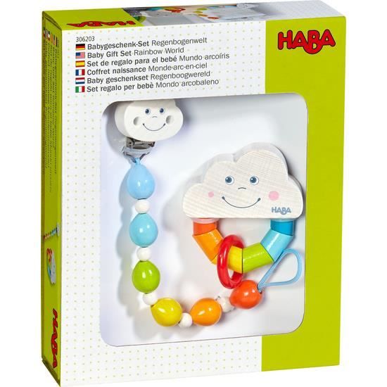 HABA - Palla per bebè, con arcobaleno, giocattoli per bambini, multicolore ( 306318 HABA - Palla per bebè, con arcobaleno, giocattoli per bambini, multicolore ( 306318