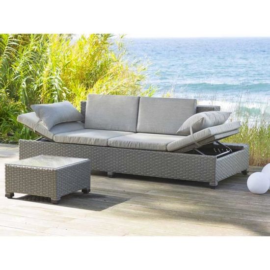 Canape Table Basse Catalana En Resine Tressee Moka Hesperide