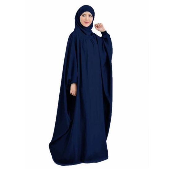 Hijab Khimar 3 Couches En Chiffon Avec Cordes - Voile Musulman Long Pour Prière Ramadan - Vêtement Islamique Femme