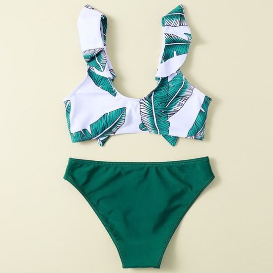 Maillot De Bain 2 Pièces FILLE Justice Taille 5 | Bikini Rose Pêche Et Noir - Neuf Avec étiquette