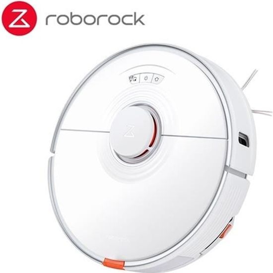 Roborock S7,Aspirateur robot Blanc 2500Pa vibration sonique à Navigation LiDAR Connecté WiFi/Alexa/APP Dépoussiéreur Intelligent
