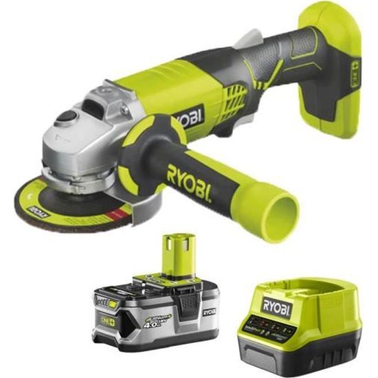 Meuleuse d angle RYOBI 18V OnePlus R18AG 140S Batterie Lithium ion 4.0 Ah Chargeur Cdiscount Bricolage