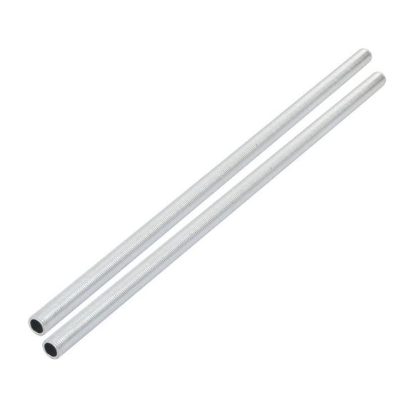 Tiges Filetées Creuses M10 X 180 Mm - Lot De 3 - Pour Luminaires, Lustres, Lampes - Zinc Argenté - Filetage 1 Mm - Pour Passage De Câbles
